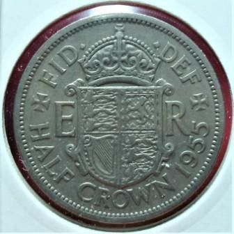 ½ Crown 1955 Elizabeth II .#16