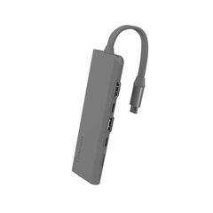 Allocacoc DockingHUB | USB-C | Multi-Port Pass Through αντάπτορας (USB-C, USB 3.0, SD/MicroSD, HDMI) σε χρώμα Grey