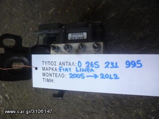 ΜΟΝΑΔΑ ABS FIAT LINEA ΚΩΔ. ABS 0265231995, MOD 2005-2012