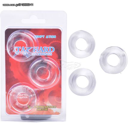 Clear Color  Triple Donuts Cockring Kit