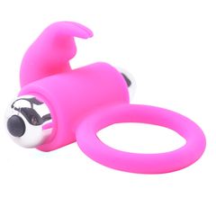 Pink Color Silicone Rabbit Vibrating Cock Ring