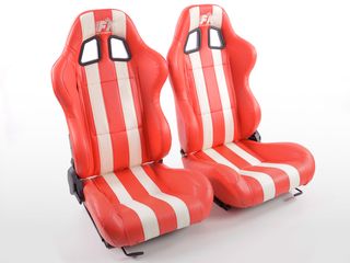 FK SET 2 x ΚΑΘΙΣΜΑΤΑ BUCKET ΑΝΑΚΛΙΝΟΜΕΝΑ ΔΕΡΜΑΤΙΝΗ SPORT ΓΙΑ ΟΛΑ ΤΑ ΑΥΤΟΚΙΝΗΤΑ !!!!!! 