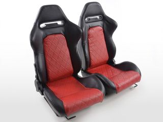 FK SET 2 x ΚΑΘΙΣΜΑΤΑ BUCKET ΑΝΑΚΛΙΝΟΜΕΝΑ ΔΕΡΜΑΤΙΝΗ LEATHER SPORT ΓΙΑ ΟΛΑ ΤΑ ΑΥΤΟΚΙΝΗΤΑ !!!!!! 
