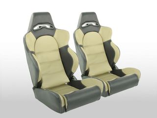 FK SET 2 x ΚΑΘΙΣΜΑΤΑ BUCKET ΑΝΑΚΛΙΝΟΜΕΝΑ ΔΕΡΜΑΤΙΝΗ LEATHER SPORT ΓΙΑ ΟΛΑ ΤΑ ΑΥΤΟΚΙΝΗΤΑ !!!!!! 