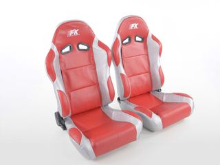 FK SET 2 x ΚΑΘΙΣΜΑΤΑ BUCKET ΑΝΑΚΛΙΝΟΜΕΝΑ ΔΕΡΜΑΤΙΝΗ LEATHER SPORT ΓΙΑ ΟΛΑ ΤΑ ΑΥΤΟΚΙΝΗΤΑ !!!!!! 