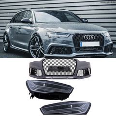 ΠΡΟΦΥΛΑΚΤΗΡΑΣ ΕΜΠΡΟΣ&ΦΑΝΑΡΙΑ AUDI A6 C7 4G (2011-2018) RS6 Matrix Design