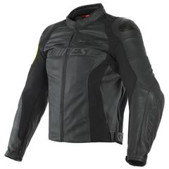 ΜΠΟΥΦΑΝ ΔΕΡΜΑΤΙΝΟ VR46 POLE POSITION LEATHER JACKET BLACK FLUO YELLOW 1533856| DAINESE