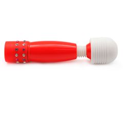 Red Color Mini Wand Vibrator with Diamonds-thumb-1