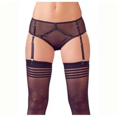 Bondage Black Briefs with Suspenders-thumb-1
