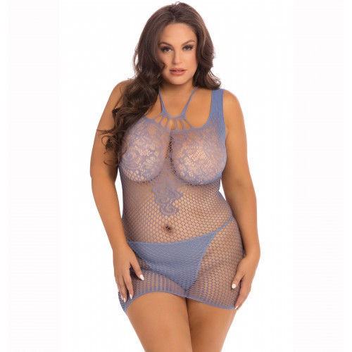 Rene Rofe Plus Size Lace Dress with String