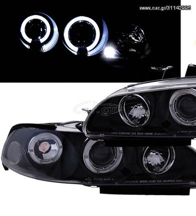 ΦΑΝΑΡΙΑ ΕΜΠΡΟΣ Honda Civic 5 Coupe Hatchback LED Angel Eyes