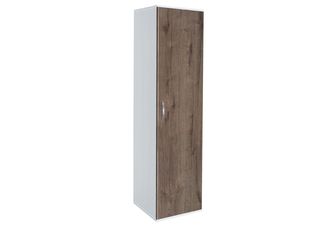 Ντουλάπα Μονόφυλλη, AVA 1, 39x185x50, Genomax - Σόνομα με λευκό γυαλιστερό