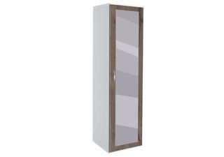 Ντουλάπα Μονόφυλλη με καθρέφτη, AVA 11, 39x185x50, Genomax - Λευκό με crystal