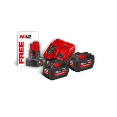 MILWAUKEE M18 HIGH OUTPUT HNRG-122 2 ΜΠΑΤΑΡΙΕΣ HD18V 12.0 AH ΤΑΧΥΦΟΡΤΙΣΤΗΣ M12-18FC + M12 4.0 AH ΜΠΑΤΑΡΙΑ ΔΩΡΟ ( 4933464261 )