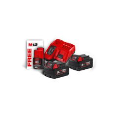 MILWAUKEE M18 NRG-502 2 ΜΠΑΤΑΡΙΕΣ 18V 5.0 AH ΤΑΧΥΦΟΡΤΙΣΤΗΣ M12-18FC + M12 2.0 AH ΜΠΑΤΑΡΙΑ ΔΩΡΟ ( 4933459217 )