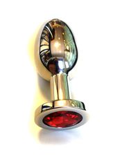 Ατσάλινη Πρωκτική Σφήνα Kiotos Unisex Jewel Butt Plug Large - Κόκκινη