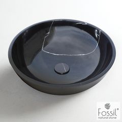 Fossil Molo Marble DR45 Marquina Nero 45x45 - Επιτραπεζιος Μαρμαρινος Νιπτηρας