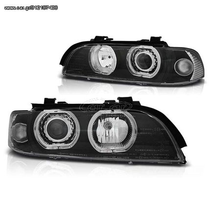 Μπροστινά Φανάρια Bmw E39 09.95-06.03 Angel Eyes Led D2S/H7 Black