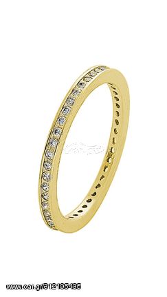 Δαχτυλίδι ολόβερο Prince Silvero χρυσό ασήμι 925 με ζιργκόν 9A-RG0035-3 No.52