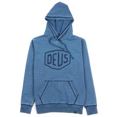 ΦΟΥΤΕΡ HOODIE INDIGO SHIELD LIGHT INDIGO | DEUS EX MACHINA