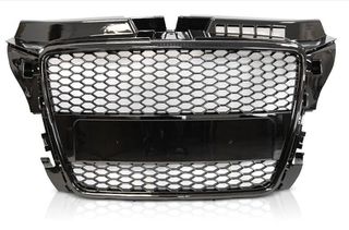 Μάσκα με βάση για σήμα για Audi A3 (2008-2013) - RS-Look μαύρη  γυαλιστερή