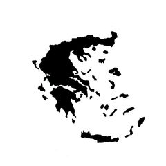 Αυτοκόλλητο Αυτοκινήτου "Χάρτης Ελλάδας'' Μικρός 11cm x 9cm Μαύρος 1 Τεμάχιο 20997
