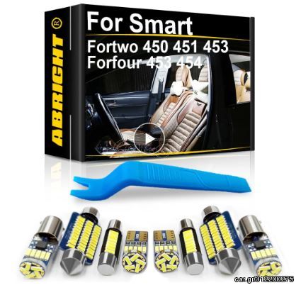Εσωτερικά φώτα LED αυτοκινήτου Canbus For Smart Fortwo Forfour 450 451 453 454 EQ 2004 -2019