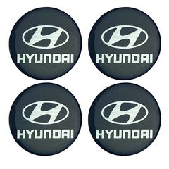 Αυτοκόλλητα Κέντρου Ζαντών Hyundai Από Σμάλτο 55mm Set 4 Τεμάχια