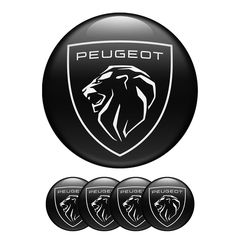 Αυτοκόλλητα Κέντρου Ζαντών Peugeot Από Σμάλτο 55mm Set 4 Τεμάχια