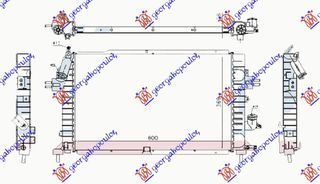 Ψυγείο Νερού 1.7-1.9 CDTi Πετρέλαιο (600x370x26) (BRAZED) / OPEL ZAFIRA 05-12 / 1300269 - 1 Τεμ