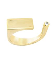 Δαχτυλίδι χρυσό Κ14 με παραλληλόγραμμη κεφαλή 42568