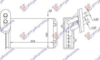 Ψυγείο Καλοριφέρ +/-AC(234x157x42)ΚΟΛ.ΣΦΥΚΤΗΡΑ / SKODA OCTAVIA 4 97-10 / 1H1819031A - 1 Τεμ