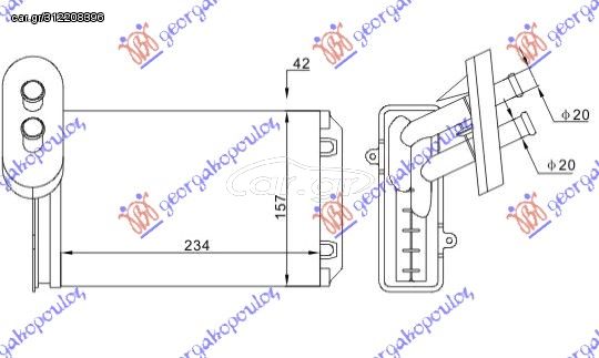 Ψυγείο Καλοριφέρ +/-AC(234x157x42)ΚΟΛ.ΣΦΥΚΤΗΡΑ / SEAT IBIZA 99-02 / 1H1819031A - 1 Τεμ