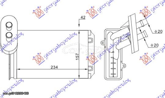 Ψυγείο Καλοριφέρ +/-AC(234x157x42)ΚΟΛ.ΣΦΥΚΤΗΡΑ / SEAT AROSA 97-00 / 1H1819031A - 1 Τεμ