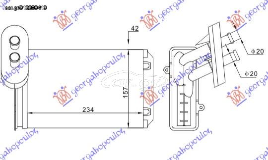 Ψυγείο Καλοριφέρ +/-AC(234x157x42)ΚΟΛ.ΣΦΥΚΤΗΡΑ / VW PASSAT 89-93 / 1H1819031A - 1 Τεμ