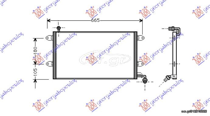 Ψυγείο A/C (55x36.8x35) / VW GOLF III 92-98 / 1H0820413 - 1 Τεμ