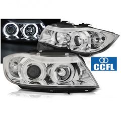 Μπροστινά Φανάρια CCFL Angel Eyes Chrome Για BMW Σειράς 3 E90 / E91 2005-2008