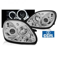 Μπροστινά Φανάρια CCFL Angel Eyes Chrome Για Mercedes-Benz SLK-Class R170 1996-2004 " T-Tec "