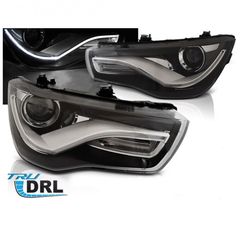 Μπροστινά Φανάρια Led Black Με Φώτα Ημέρας DRL Για Audi A1 2010-2014 " T-Tec"