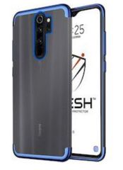 Xiaomi Note 8 Pro TPU Σιλικονη πισω καλλυμα διαφανες Με Μεταλλικο Χρωμα Μπλε στα πλαινα(oem)