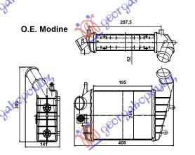 Ψυγείο Intercoller  1,9-2,4 JTD(240x195x62) / ALFA ROMEO 156 03-05 / 60619007 - 1 Τεμ