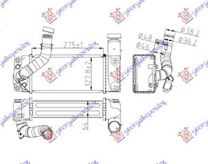 Ψυγείο INTER.1.4 D4D (275x130) / TOYOTA AURIS 06-10 / 179000N030 - 1 Τεμ