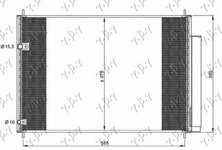 Ψυγείο A/C 1.3-1.4-1.5-1.6-1.8 Βενζίνη - 1.4 D4D Πετρέλαιο (600x370x16) / TOYOTA COROLLA (E 15) Sedan 11-13 / 88450-02280 - 1 Τεμ