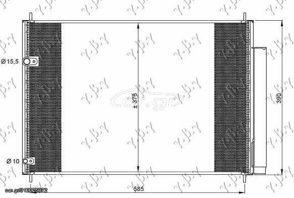 Ψυγείο A/C 1.3-1.4-1.5-1.6-1.8 Βενζίνη - 1.4 D4D Πετρέλαιο (600x370x16) / TOYOTA COROLLA (E 15) Sedan 11-13 / 88450-02280 - 1 Τεμ