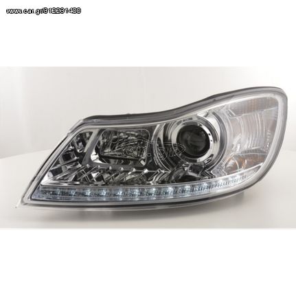 Skoda Octavia 09-12 Φανάρια Εμπρός Daylight Chrome