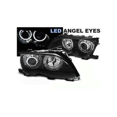 Εμπρός Φανάρια Angel Eyes Black Για BMW E46 01-05