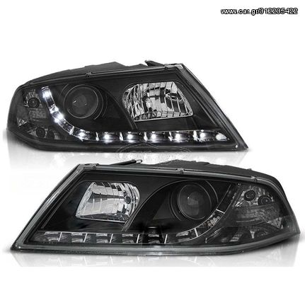 Μπροστινά Φανάρια Set Για Skoda Octavia 1Z 04-08 DRL Μαύρα H7/H1 Sonar