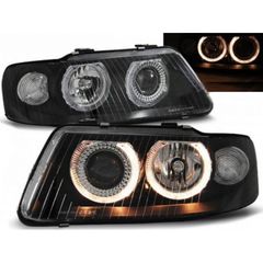 Μπροστινά Φανάρια Για Audi A3 09.00-05.03 Angel Eyes Black