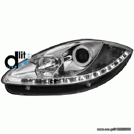 Μπροστινά Φανάρια Με Φώτα Ημέρας DRL SEAT LEON ALTEA TOLEDO 06.05-09 DAYLIGHT CHROME