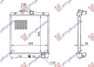 Ψυγείο 1.6 VTEC 150 PS (35x35x27) / HONDA CIVIC SEDAN 92-96 / 19010P2TG01 - 1 Τεμ